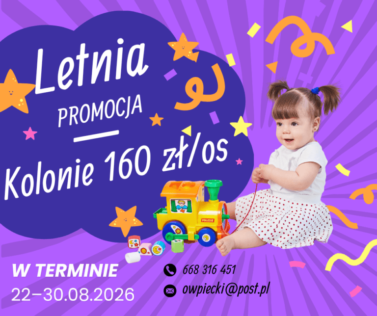 Zaproszenie na kolonie letnie w Ośrodku Wczasowym Piecki na Mazurach